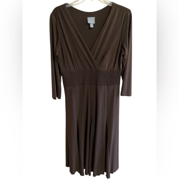 Rabbit Rabbit Rabbit Dresses & Skirts - Rabbit Rabbit Slimming Design Brown Umpire Waist V Neck‎ Swing Skirt Dress 12